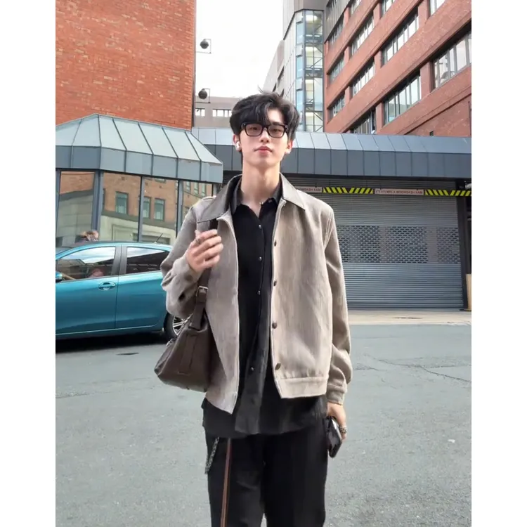 【挽苏Elio同款】Outedge 拼皮领雪尼尔纽扣外套男女夹克春秋VESUS