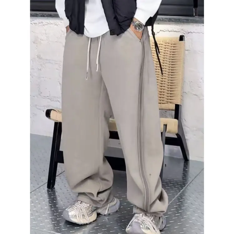 YULE语乐/189扎染运动针织卫裤秋冬加厚加绒宽松休闲阔腿弯刀裤