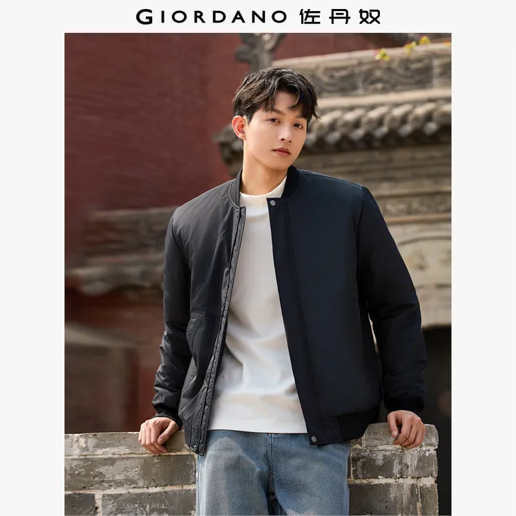 【双11抢先购】佐丹奴男装棒球领斜口袋飞行员夹克外套 13075860