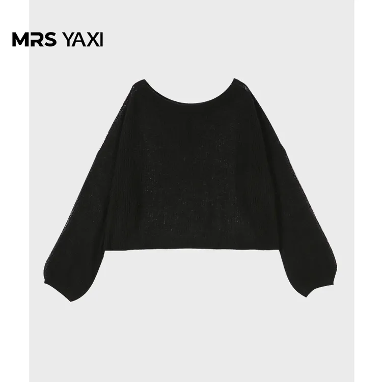 Mrsyaxi宽松圆领气质针织防晒罩衫YX031701