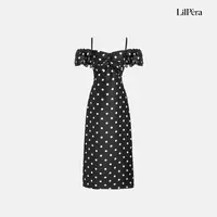 Lilpera【清仓福利】复古波点抹胸连衣裙X441