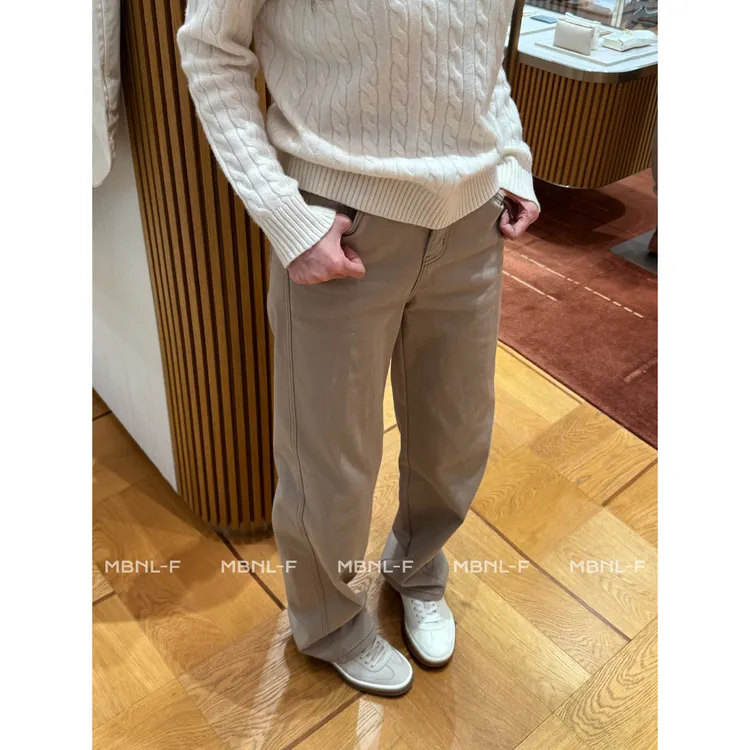 MBNL-F”素描大象灰“ 进口棉定染洗水阔腿牛仔裤 秦磊XM-XKZ9715