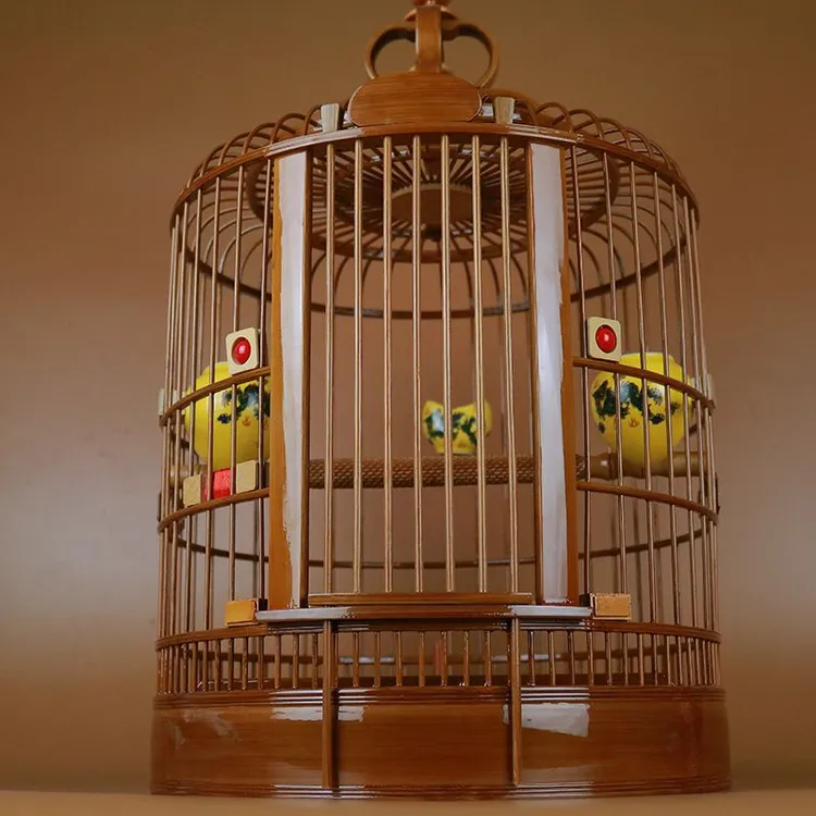 皇宫鸟笼竹笼新款川笼广西底直径33 36高亮光鸟笼大全鸟笼子