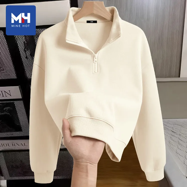 唐狮集团MH半拉链立领ins卫衣女2025新款春季宽松慵懒风短款外套X