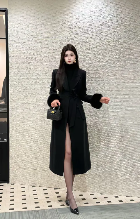 【精选优品】秋冬法式千金风女休闲风厚款时尚毛呢大衣J252099