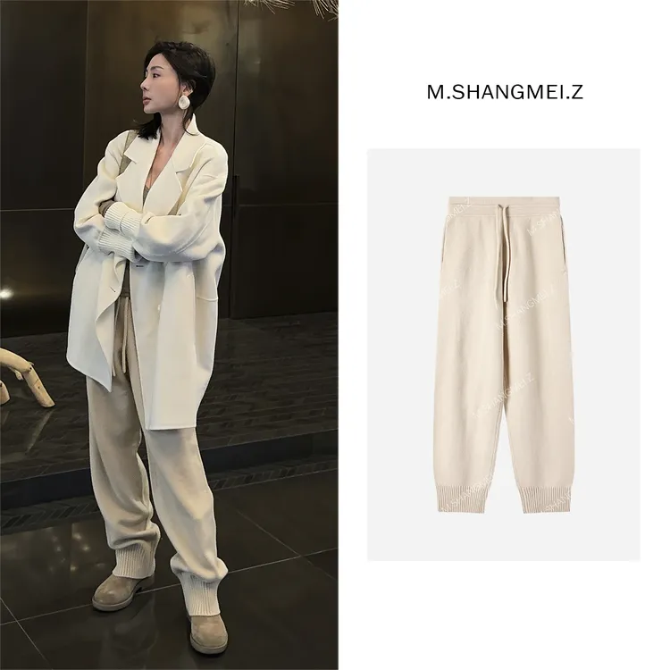M.SHANGMEI.Z/沐熙【暖冬搭子】美大哥百搭直筒系绳休闲裤X123442