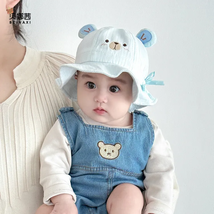 Beinaqian/贝娜茜婴儿帽子春秋薄款男宝宝遮阳帽婴幼儿冬季渔夫帽