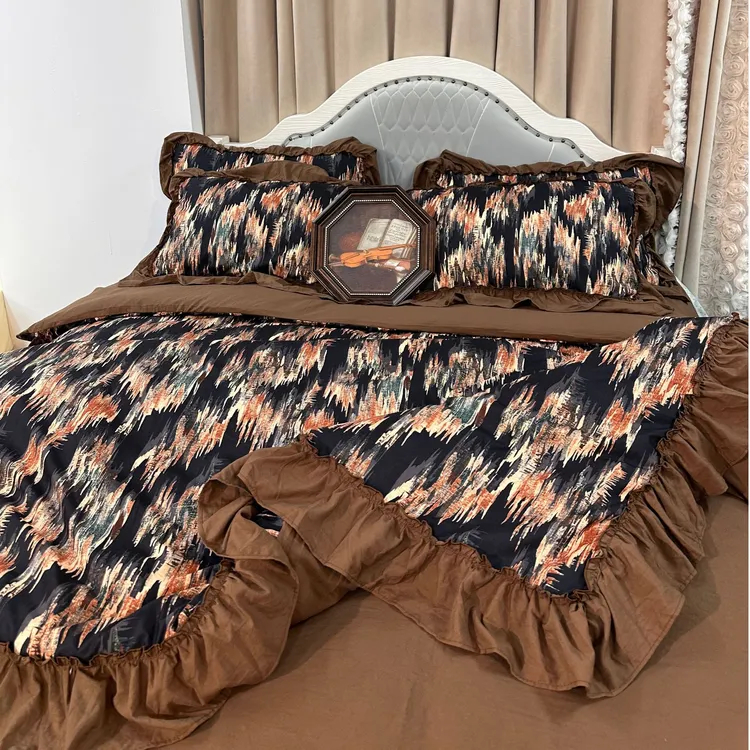 【新疆包邮】法式轻奢民族赫本风楼兰蜜语水洗棉被套四件套