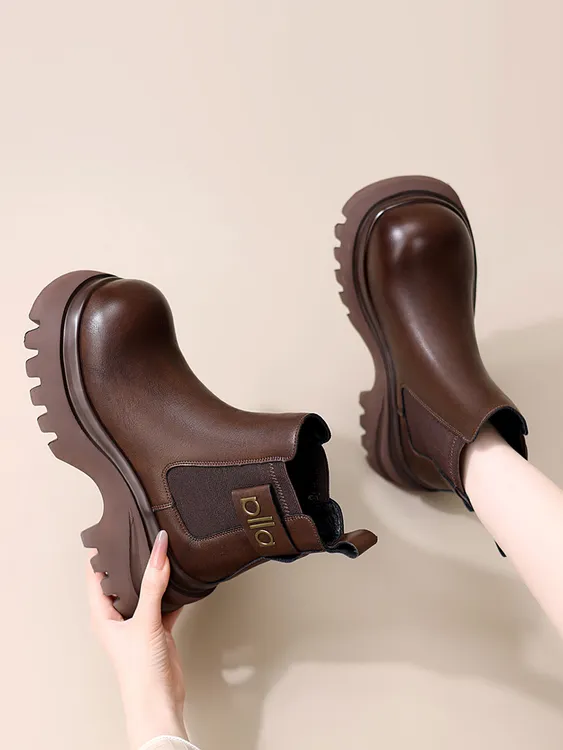 厚底切尔西马丁靴女2025新款小个子增高时尚洋气烟筒靴英伦风短靴