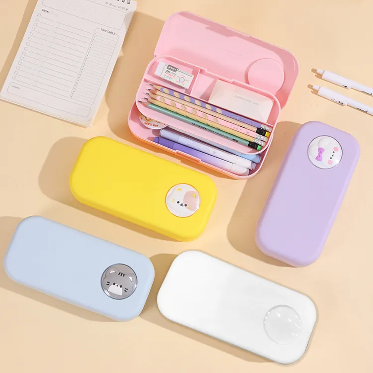 文具盒小学生diy笔盒创意文具大容量铅笔盒高级感笔袋奶油胶笔盒