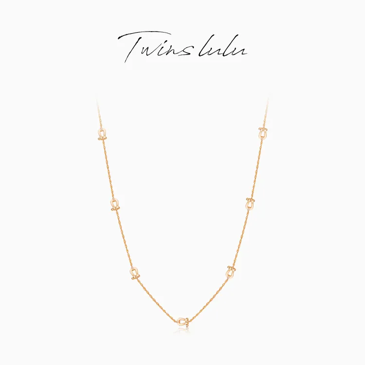TWINS LULU 流光风 轻奢时尚简约百搭马蹄长款项链TSJ10139