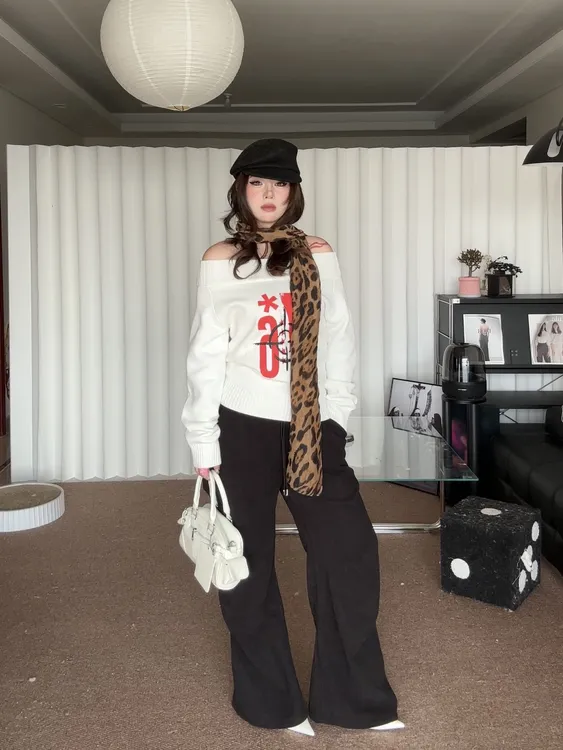 Li Napping微胖梨型美式复古灯芯绒松紧腰褶皱设计休闲百搭加绒裤