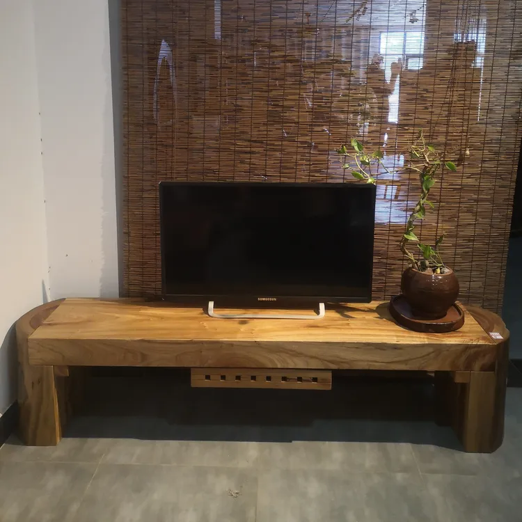 香樟木原木可拆卸简易电视柜