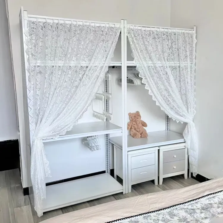 货架衣柜家用卧室钢制挂衣架出租房衣帽架开放式衣橱收纳架置物架