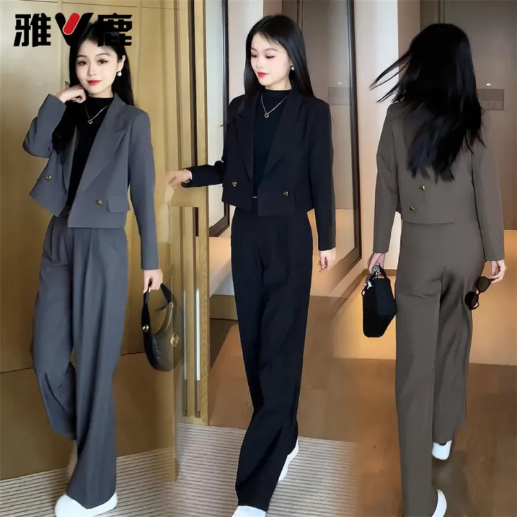 雅鹿时尚西装套装女秋季新款洋气质减龄网红春秋休闲两件套