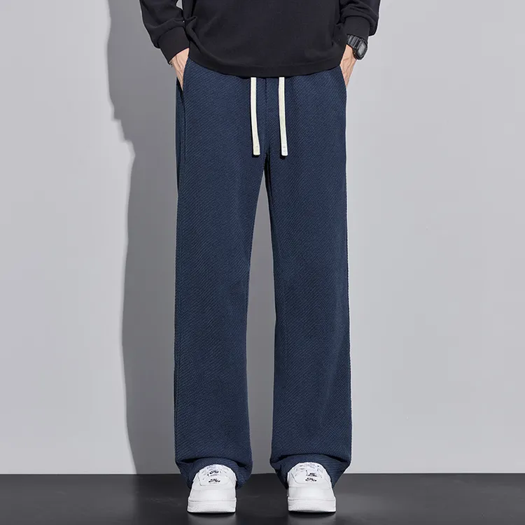 斜纹针织垂感休闲裤秋冬新款防风保暖亲肤柔软直筒裤防刮挺括男裤