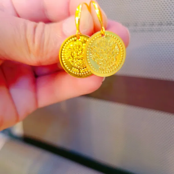 铜合金耳饰 女黄色星星/日月/云朵/宇宙耳环复古珠宝تەڭگە ھالقا