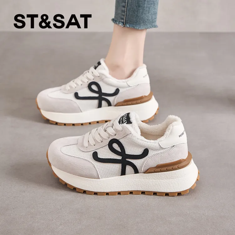 星期六秋冬季阿甘鞋女2025新款爆款运动休闲鞋防寒松糕软底老爹鞋