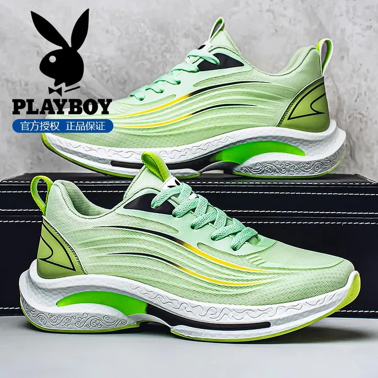 花花公子男鞋2025新款冬季网面飞织休闲运动跑鞋男士减震跑步潮鞋