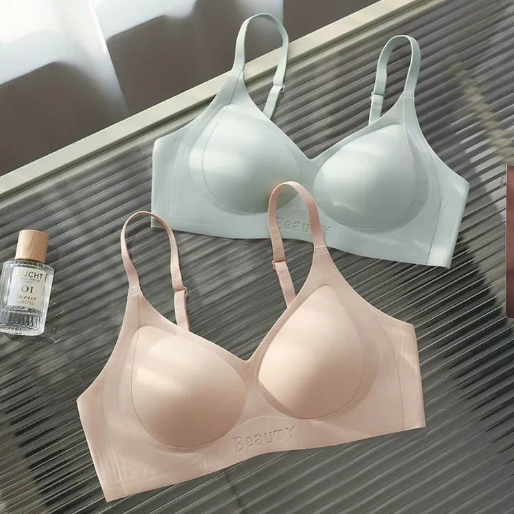 8609#ABC小胸聚拢反重力提拉内衣无痕薄款一片式W型固定杯舒适罩