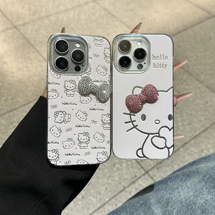 满屏凯蒂猫羽纱壳适用苹果iPhone17/13/14/15/16手机壳防摔12