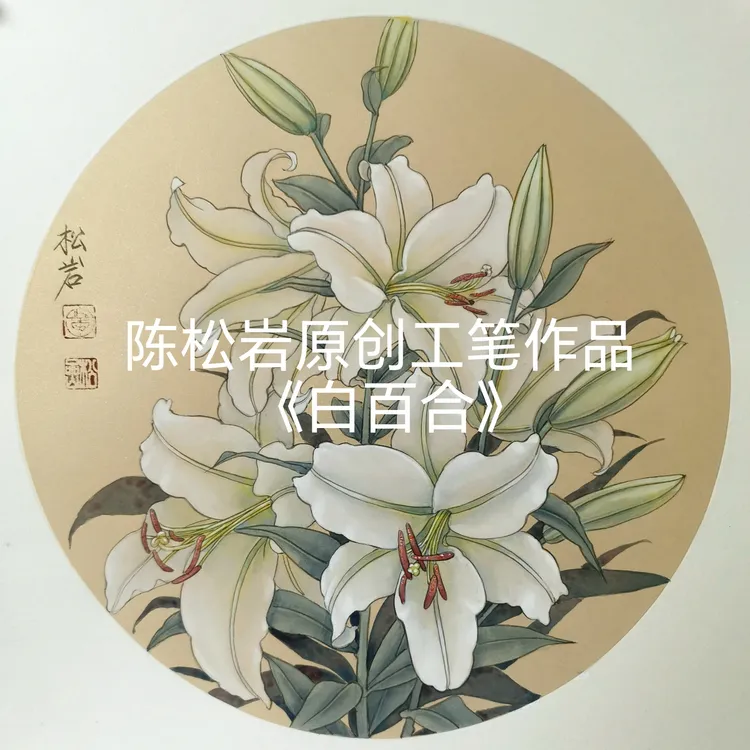 《白百合》 共7讲  陈松岩原创工笔课