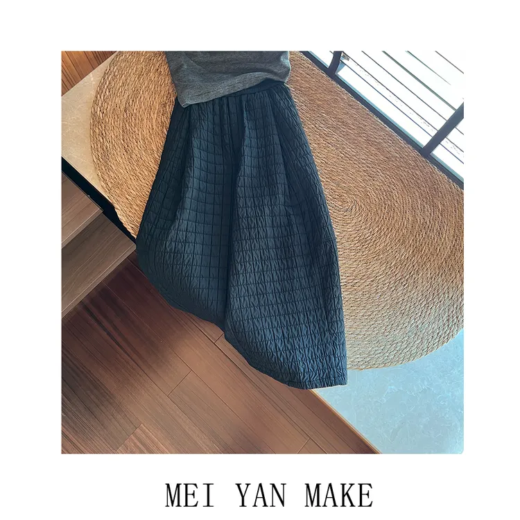 花苞松紧腰面包格裤子H01-0918