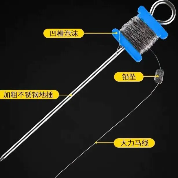 全套钓甲鱼钩单针不锈钢地插线组大力马线钓老鳖甲鱼野钓渔具用品