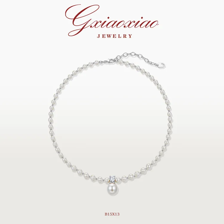G XIAOXIAO 仿珍珠项链 法式气质高级感优雅轻奢百搭项链 B15X13