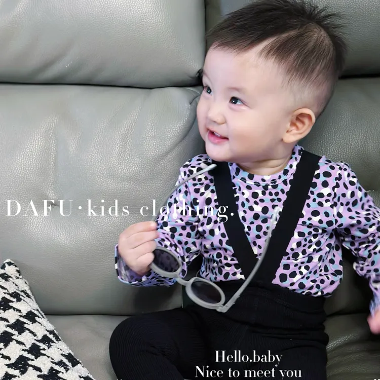 DAFU·紫芋波点·宝宝小众长袖包屁连体卡通柔软百搭