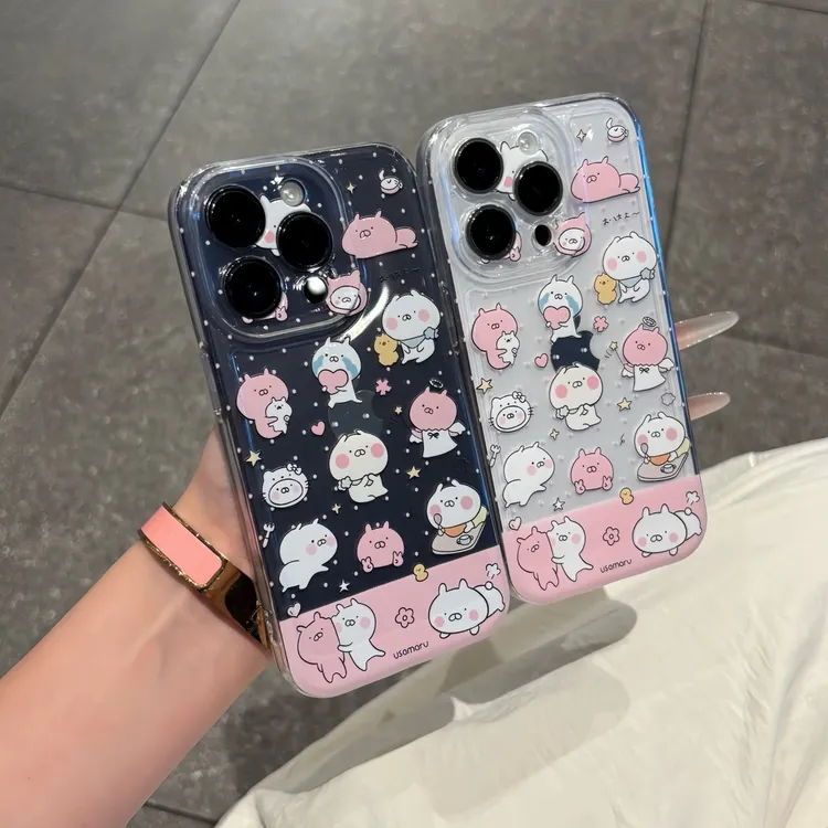 可爱兔丸子太空壳适用苹果17pro手机壳iPhone16华为vivo小米oppo