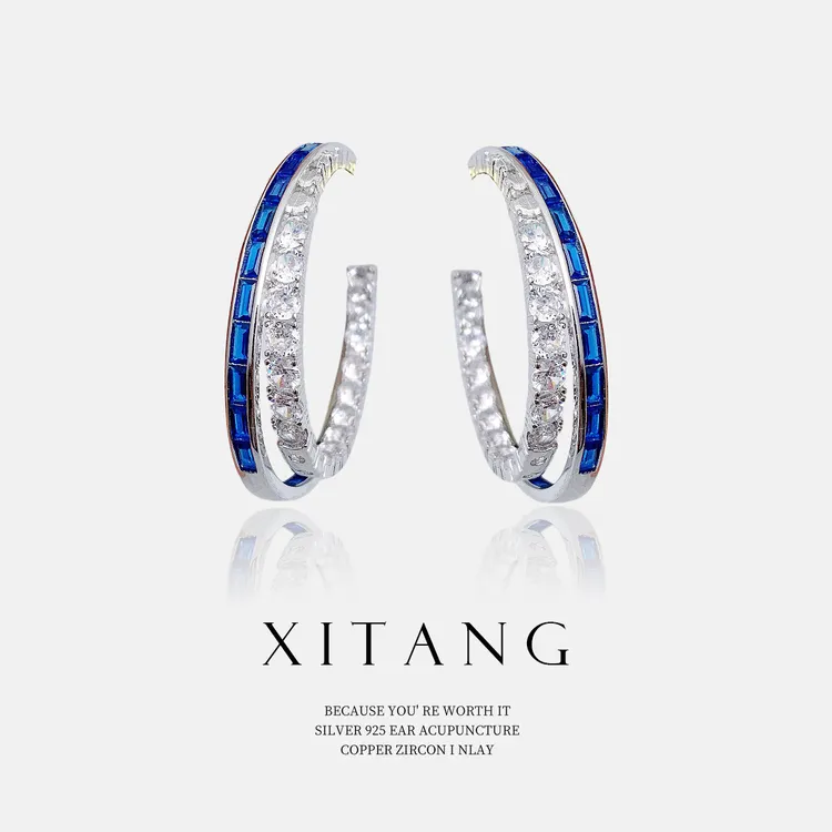  XITANG 925银针【千娇百媚】时尚百搭耳钉耳环耳坠8411