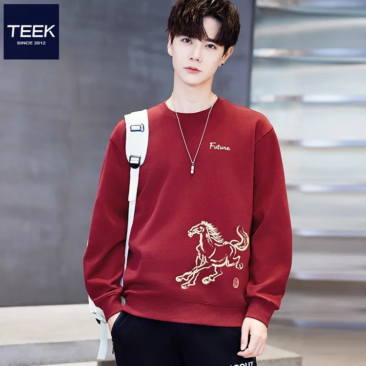 国潮风马年本命年衣服纯棉卫衣男款爆款2026新年贺岁喜庆拜年外套