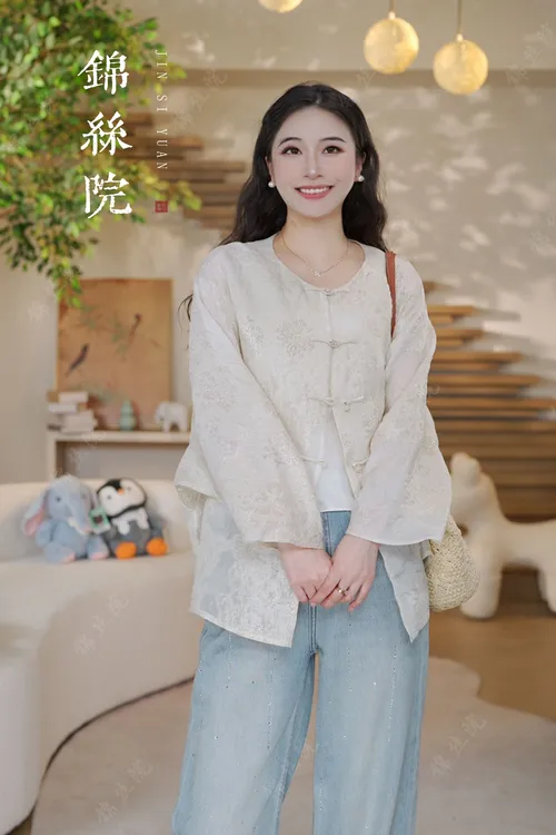 锦丝院【星月】桑蚕丝防晒服冠乐绉织金欧根段时尚上衣WTX67181362