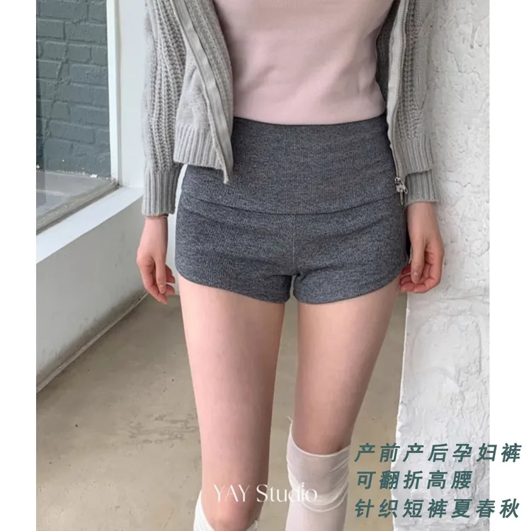 孕妇短裤2025夏季新款外穿针织打底裤薄款外穿一体裤显瘦夏装女