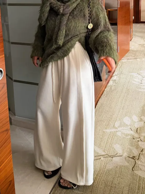 AZHOU'SDAY 一条过冬加厚480g baby绒直筒休闲裤251108ZTK