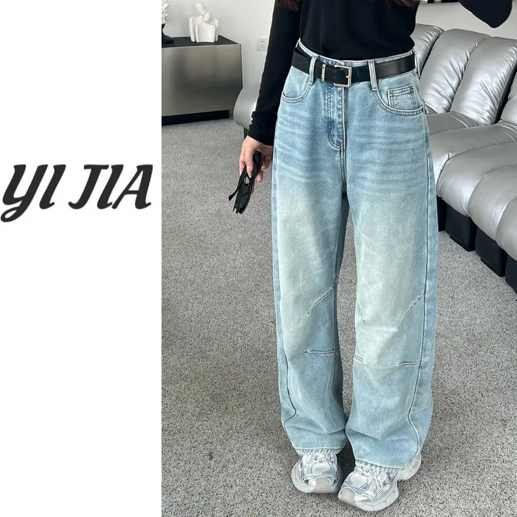【壹家】YJ73#229 / 立体裁剪香蕉裤 2025秋冬新款休闲百搭牛仔裤女