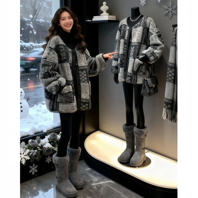 SHALLDOER【复古回潮】时髦棉服外套女士2025冬季洋气潮流通勤棉衣