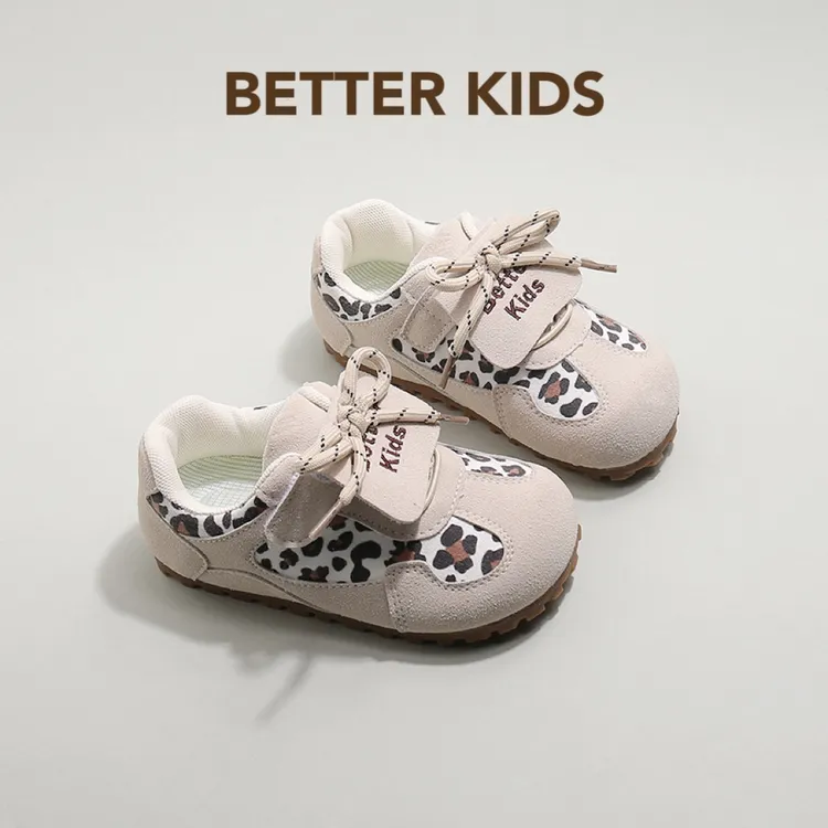 BETTER KIDS/好孩子女童豹纹运动鞋2025春秋男童软休闲鞋儿童阿甘