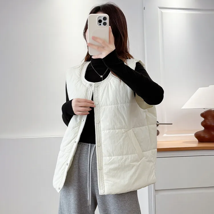 大码女装韩版棉马甲女宽松加厚保暖无袖坎肩百搭显瘦黑色马夹背心