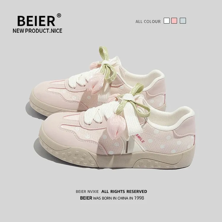 BEIER原创学生党小清新板鞋2025秋季软底舒适休闲鞋校园女鞋6905