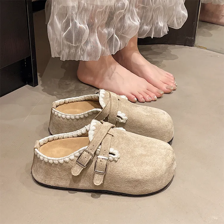 【万达撤柜】复古厚底增高博肯拖鞋女2025新款秋季小个子时尚百搭休