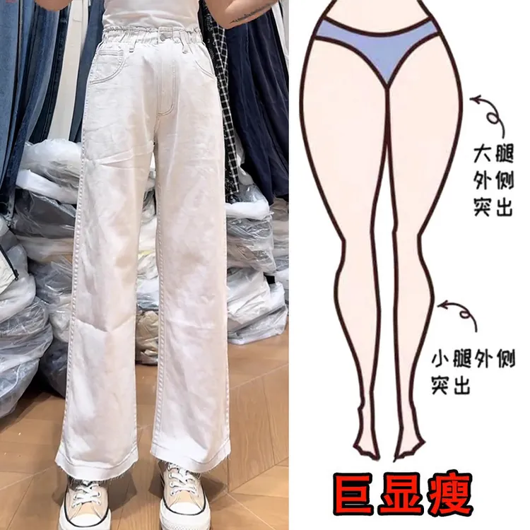 2025夏季薄款大码女装高腰九分牛仔裤梨形身材显瘦宽松直筒阔腿裤