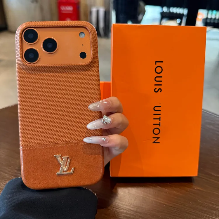 星宇橙色苹果17promax半包手机壳复古iPhone16防摔适用老花15/14P