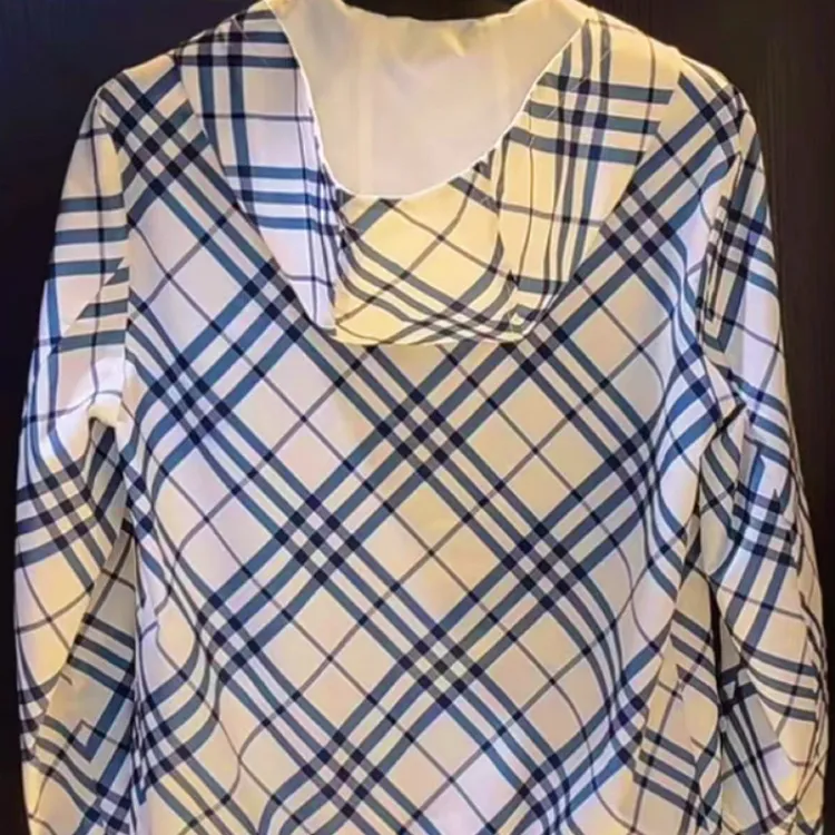 2025春季新款条纹蓝色格子外套时尚休闲百搭两面穿减龄潮流