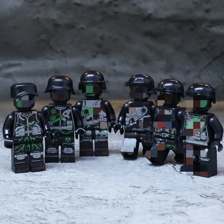 生化危机基地丧尸军事警察士兵僵尸积木人仔拼装玩具男孩