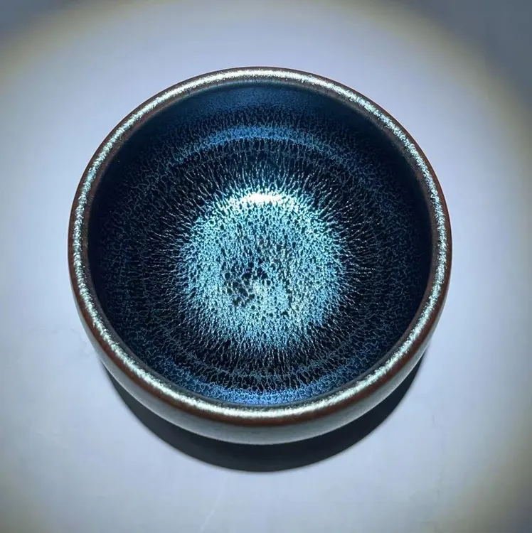 蓝麒麟大号禅定建盏茶盏功夫主人杯盏杯建阳茶盏盏杯大禅定配证书