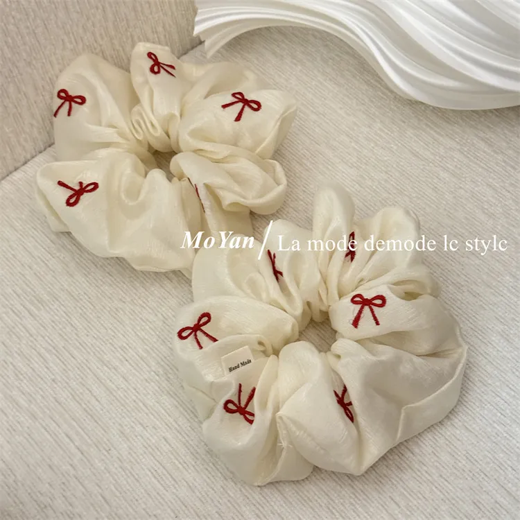 韩国新品甜美蝴蝶结大肠发圈气质少女感百搭头绳低马尾发绳头花