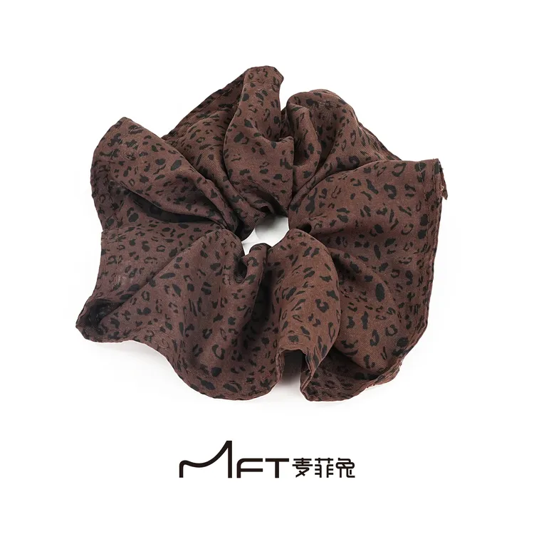 清风环发圈韩版豹纹秋冬新款美拉德大肠发圈高弹力发绳丸子发饰