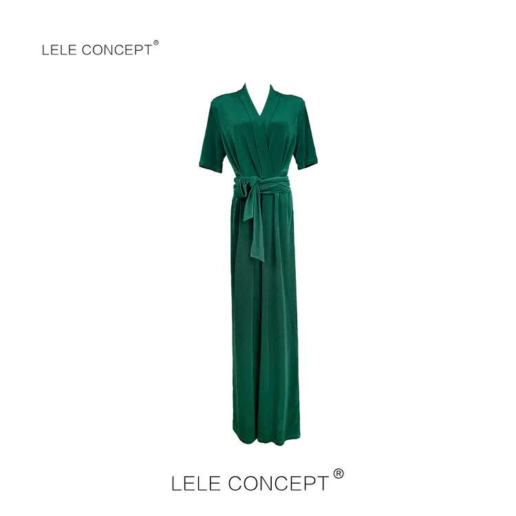 LELE CONCEPT丨都市气质时装高级感中袖连体裤K0428